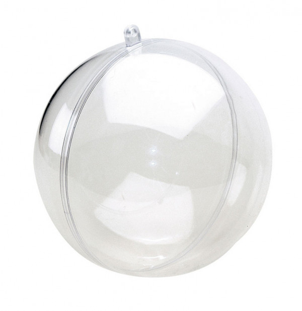 Пластиковая заготовка из двух частей Шар, прозрачный, 8 см 