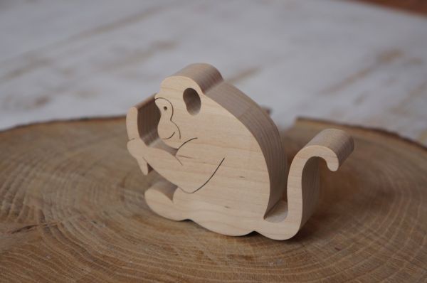 Деревянная заготовка "Обезьянка с Бананом", массив  