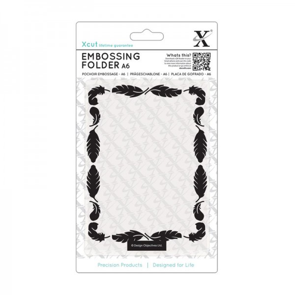 Папка для тиснения "Рамка-Перья" (Docrafts)