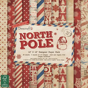 Набор бумаги North Pole, плотность 150 г/м2, 36 листов (Dovecrafts)