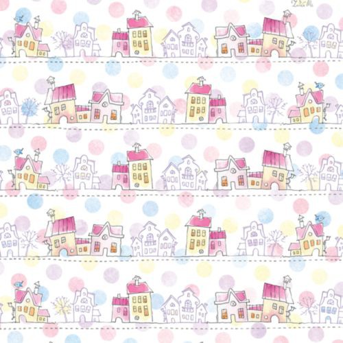 Бумага упаковочная из коллекции "Зайка Ми" Городок, 1 лист 67,4*97,4 см (Hobby&You)