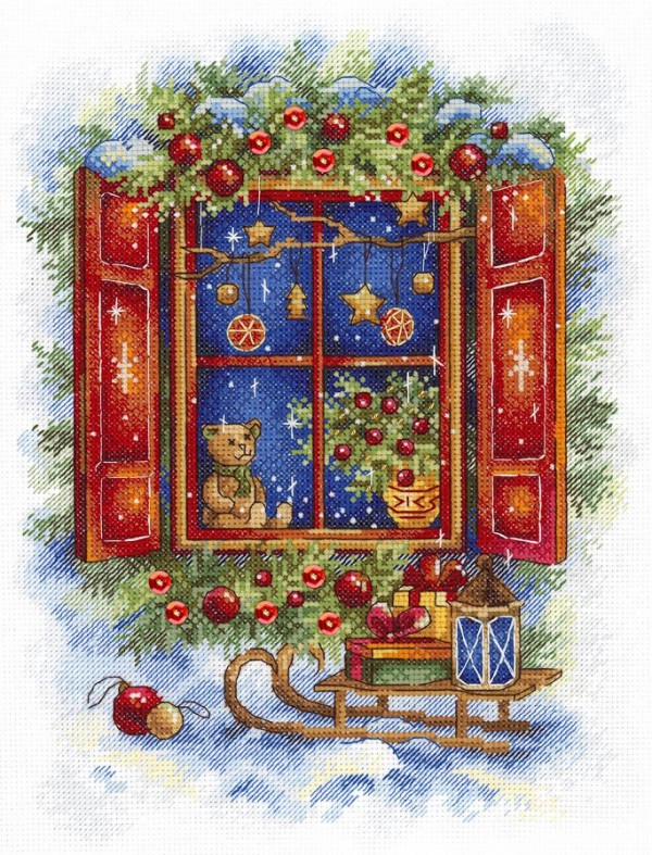 Набор для вышивки на канве Aida "В ожидании праздника" (М.П. Студия)