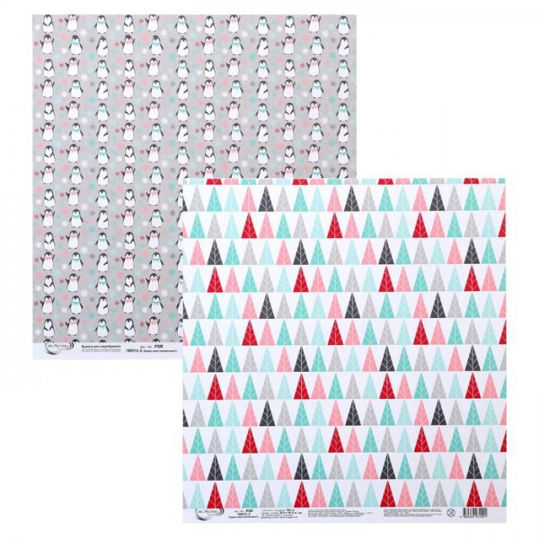 Лист бумаги для скрапбукинга из коллеции "Будешь моим пингвинчиком?" #2 (Mr.Painter)