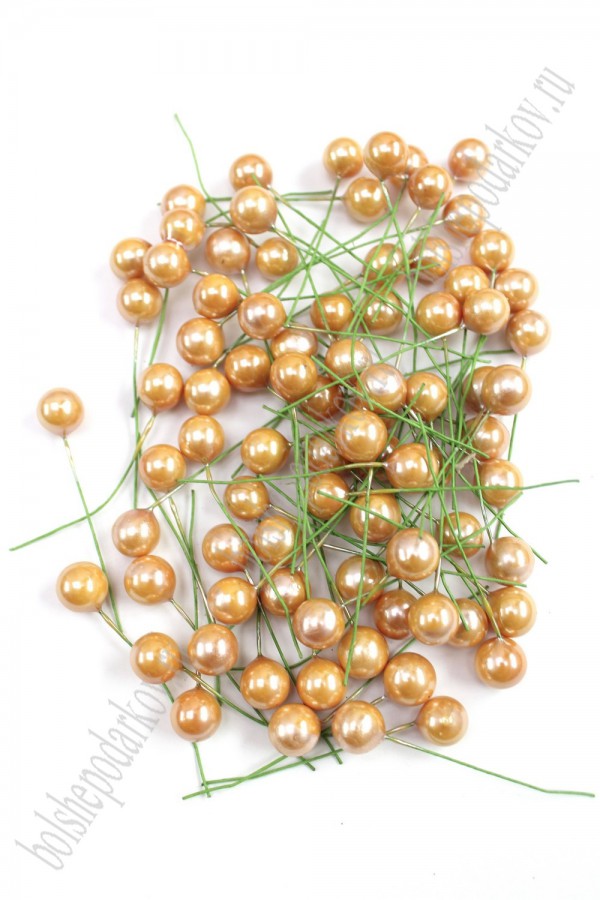 Декор для творчества "Ягодка", цвет Бежевый перламутр, размер 12мм, 5 шт.