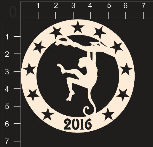 Фигура из чипборда "Обезьянка на ветке-2016"