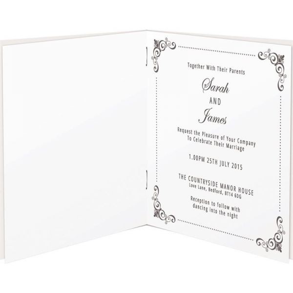 Вкладыш в заготовку для приглашения на свадьбу, цвет Белый, из коллекции Wedding, 1 шт. (Papermania) 