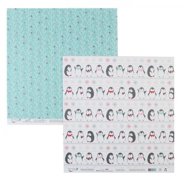 Лист бумаги для скрапбукинга из коллеции "Будешь моим пингвинчиком?" #3 (Mr.Painter)