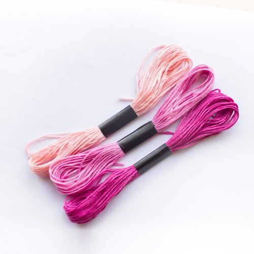 Набор ниток для творчества, цвет: Персиковый, Розовый, Сиреневый (Hobby & You) 