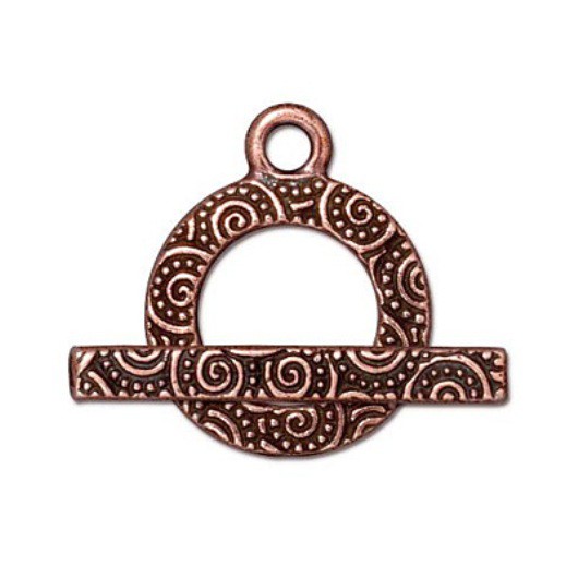 Тогл "Спираль" TierraCast, античная медь, 1 шт.  