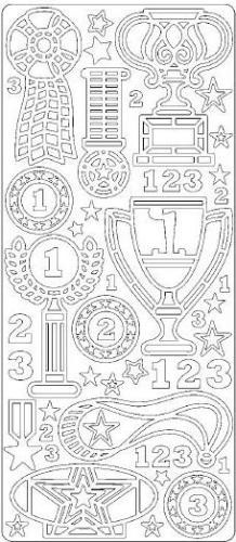Контурные наклейки "Чемпион", цвет Серебро (Scrapberry's)