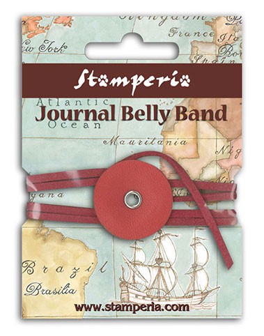 Декоративный элемент "Кожаная застежка", цвет Красный (Stamperia)   