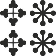 Набор фигурок из чипборда "Лучи", 8 штук, коллекция "Орнамент" (By Mama Yaga, Россия)   