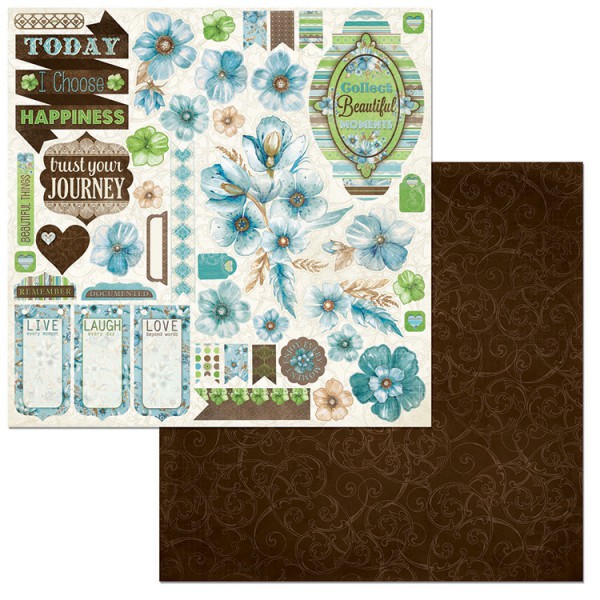 Бумага из коллекции Penelope "Abbey" (для разрезания) (Bo Bunny) 