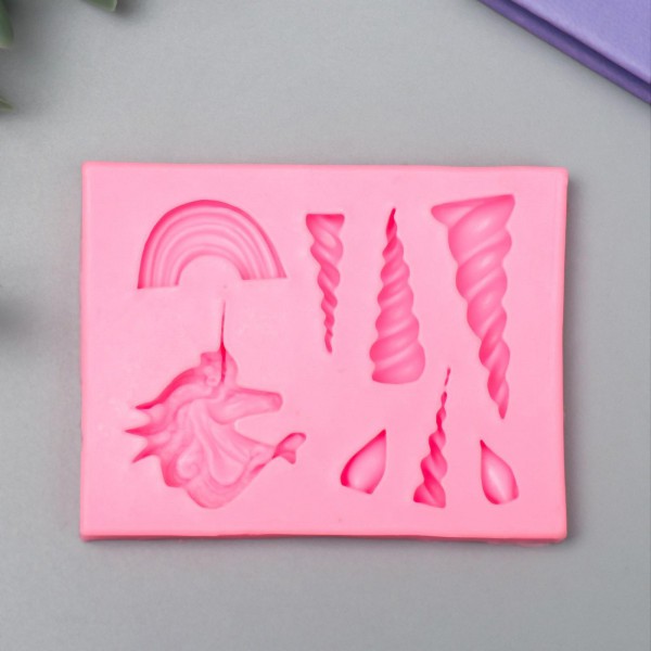 Молд для творчества "Единорог и рожки", пищевой силикон (Артузор)