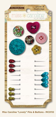 Набор булавочек и пуговиц "Lovely" из коллекции Miss Caroline (My Mind's Eye)