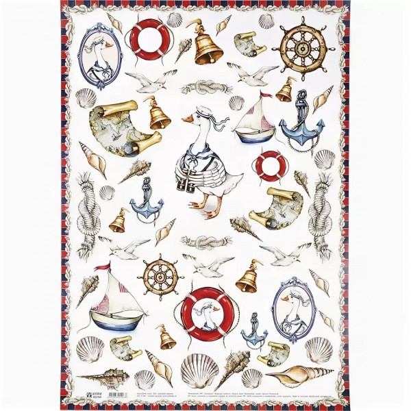 Декупажная карта 50*70 см "Жил отважный капитан" (Vintage Design)