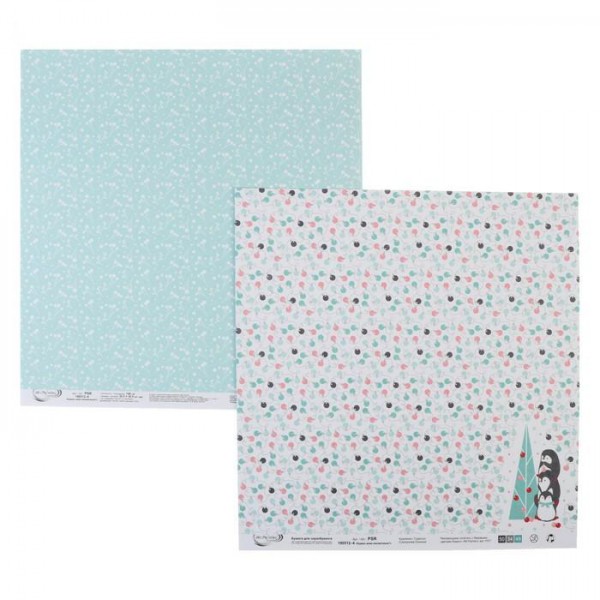 Лист бумаги для скрапбукинга из коллеции "Будешь моим пингвинчиком?" #4 (Mr.Painter)