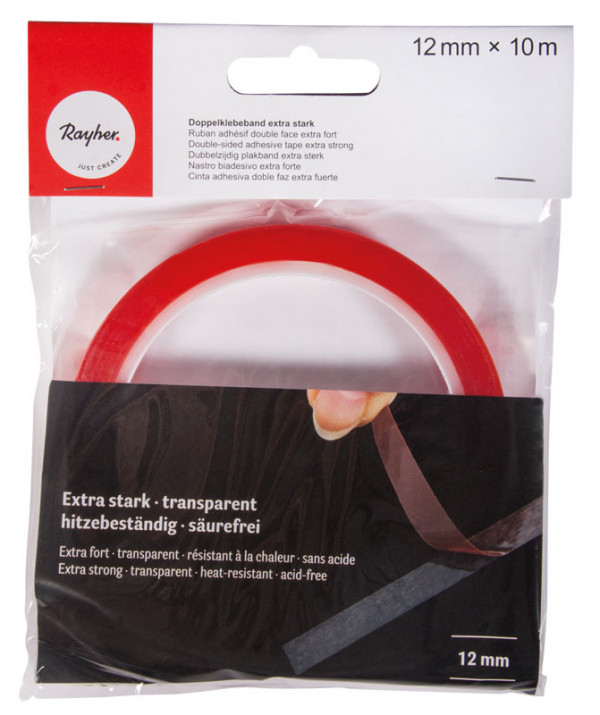 Двусторонняя клеевая лента экстра-сильной фиксации, 12 мм, длина 10 м (Rayher)