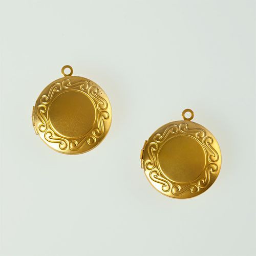 Украшение-медальон Круглый с узором, цвет Матовое золото, 2 шт. (Scrapberry's) 