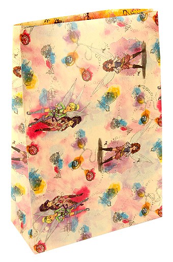 Пакет из крафт-бумаги с принтом "Феи. Пиратская команда", 23*34*10 см, 1 шт.