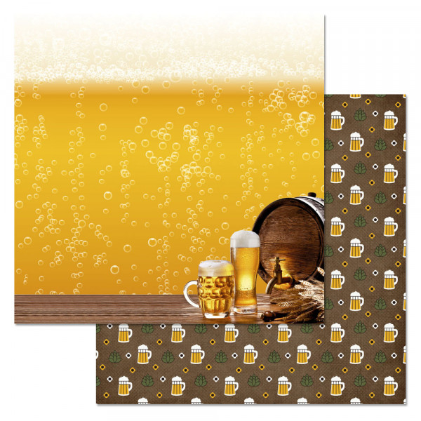 Бумага из коллекции "Пивная" Свежее бочковое (ScrapMania)