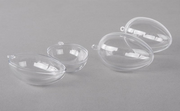 Пластиковая заготовка из двух частей Яйцо, прозрачная, 8 см (Rayher)