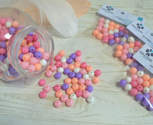 Набор декоративных акриловых бусин из коллекции "Dream", 7 мм, цвет Микс, 25шт (Эко-Люкс, Россия) 