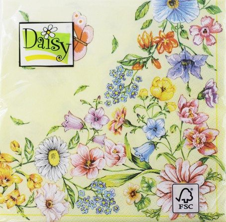 Салфетка 33*33 см "На каждый день" Желтая, 1 штука (Daisy, Польша)