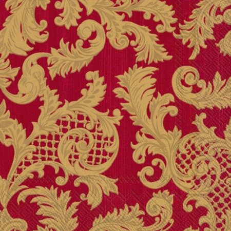 Салфетка 33*33 см "Сан-Суси", цвет Бордовый/Золото, 1 штука (IHR)