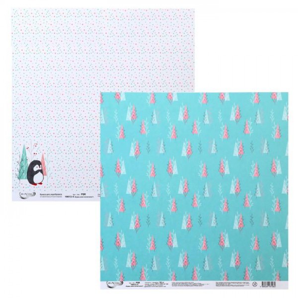 Лист бумаги для скрапбукинга из коллеции "Будешь моим пингвинчиком?" #6 (Mr.Painter)