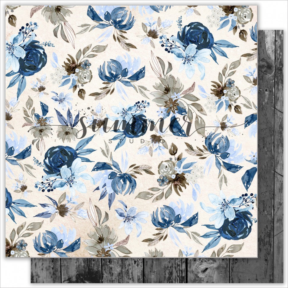 Бумага из коллекции "Something blue" Floral Splash (Summer Studio, Россия) 