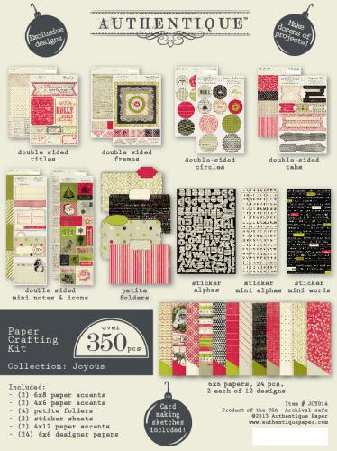 Набор для бумажного творчества (350 элементов) из коллекции Joyous (Authentique)  