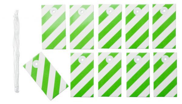 Набор ярлыков для подарков "Диагональ", цвет салатовый, 10 шт. (Швеция)