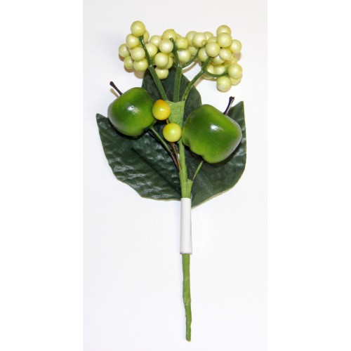 Декоративный букетик "Ягоды с зелеными яблоками"