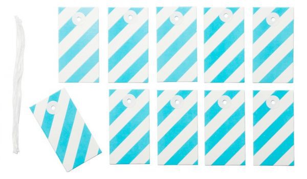 Набор ярлыков для подарков "Диагональ", цвет бирюзовый, 10 шт. (Швеция)