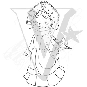 Штамп силиконовый "Снегурочка", коллекция Новый год