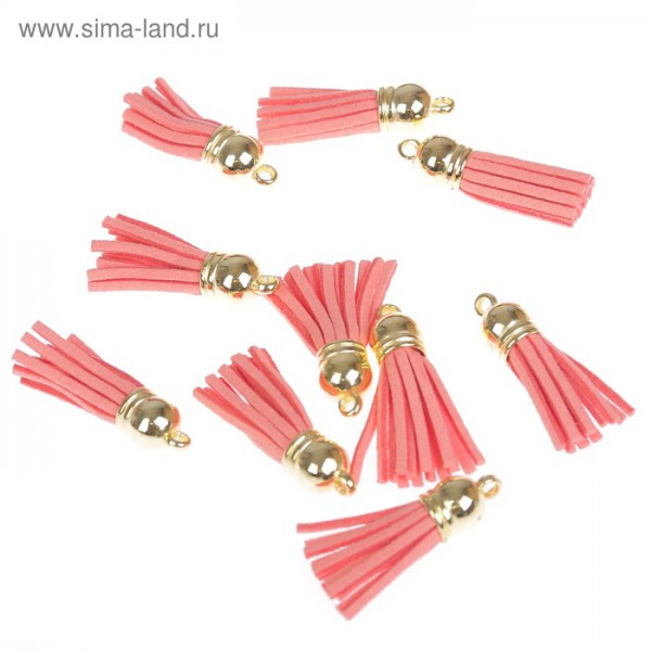 Декоративная кисточка-подвеска, цвет Коралл/Золото, 1 шт.  (АртУзор)