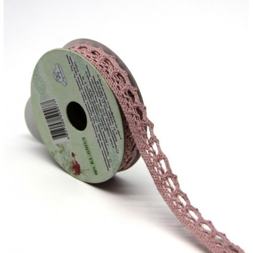 Тесьма кружевная "Уголочки", цвет Розово-Коричневый,  шир. 1,2 см, длина 3 м (Рукоделие)