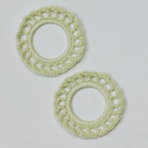 Набор маленьких вязаных рамочек, 2 шт.,цвет Салатовый (Линия творчества)
