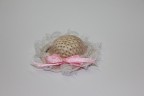 Миниатюрная дамская шляпка плетеная, цвет Бежевый (Art of Mini)