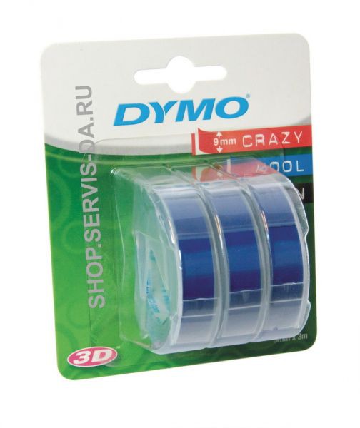 Набор лент к механическому ленточному принтеру DYMO, цвет синий, 3 штуки