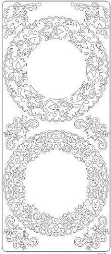 Контурные наклейки "Ажурная салфетка", цвет Серебро (Scrapberry's)  