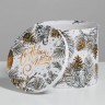 Подарочная коробка из коллекции "Белое золото", цилиндр, с крышкой, размеры по выбору 