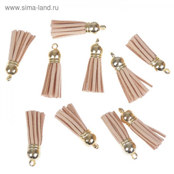 Декоративная кисточка-подвеска, цвет Песочный/Золото, 1 шт.  (АртУзор)