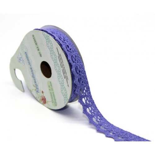 Тесьма кружевная "Уголочки", цвет Фиолетовый,  шир. 1,2 см, длина 3 м (Рукоделие)