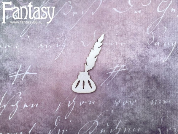 Чипборд "Чернильница", размер 3*5,4 см, коллекция "Вдали от суеты" (Fantasy, Россия) 