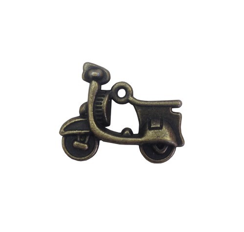 Металлическая подвеска "Мопед" 3D, цвет Античная бронза