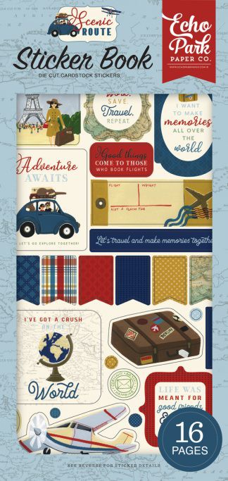 Стикеры из чипборда "Фразы" из коллекции "Scenic Route" (Echo Park)  