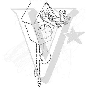 Штамп силиконовый "Ходики", коллекция Новый год 