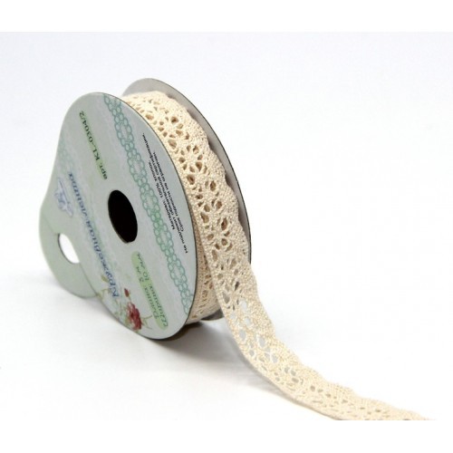 Тесьма кружевная "Волнистая широкая", цвет Натуральный,  шир. 1,4 см, длина 3 м (Рукоделие)
